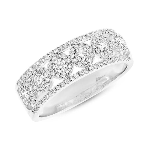 0.66 Ctw 14k White Gold Diamond Womens Ring Size 6
