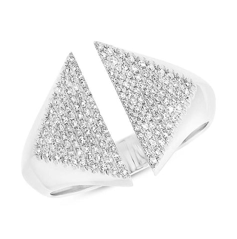 0.33 Ctw 14k White Gold Diamond Pave Womens Ring