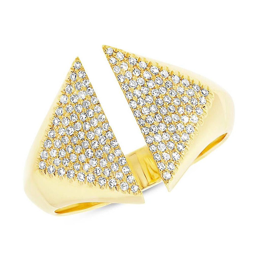 0.33 Ctw 14k Yellow Gold Diamond Pave Womens Ring Size 9