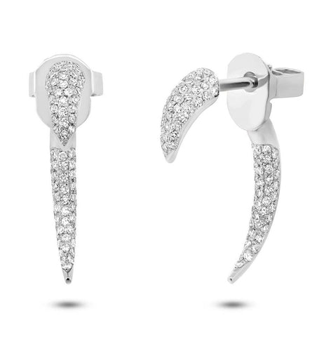 0.37 Ctw 14k White Gold Diamond Ear Jacket Earring