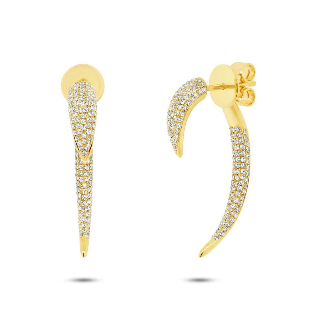 0.77 Ctw 14k Yellow Gold Diamond Ear Jacket Earring