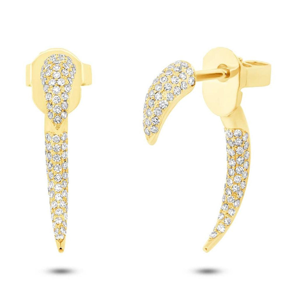 0.37 Ctw 14k Yellow Gold Diamond Ear Jacket Earring