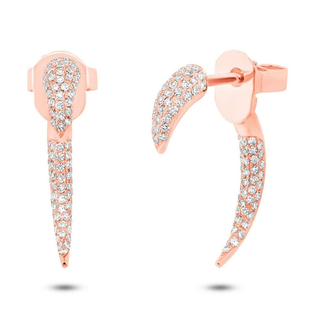 0.37 Ctw 14k Rose Gold Diamond Ear Jacket Earring