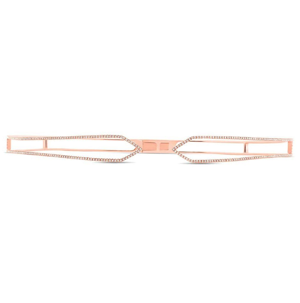 0.84 Ctw 14k Rose Gold Diamond Choker Necklace