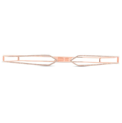 0.84 Ctw 14k Rose Gold Diamond Choker Necklace