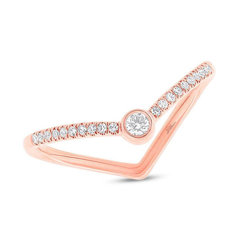 0.09 Ctw 14k Rose Gold Diamond Womens Ring Size 9