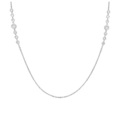 0.76 Ctw 14k White Gold 28" Diamonds By The Yard Necklace