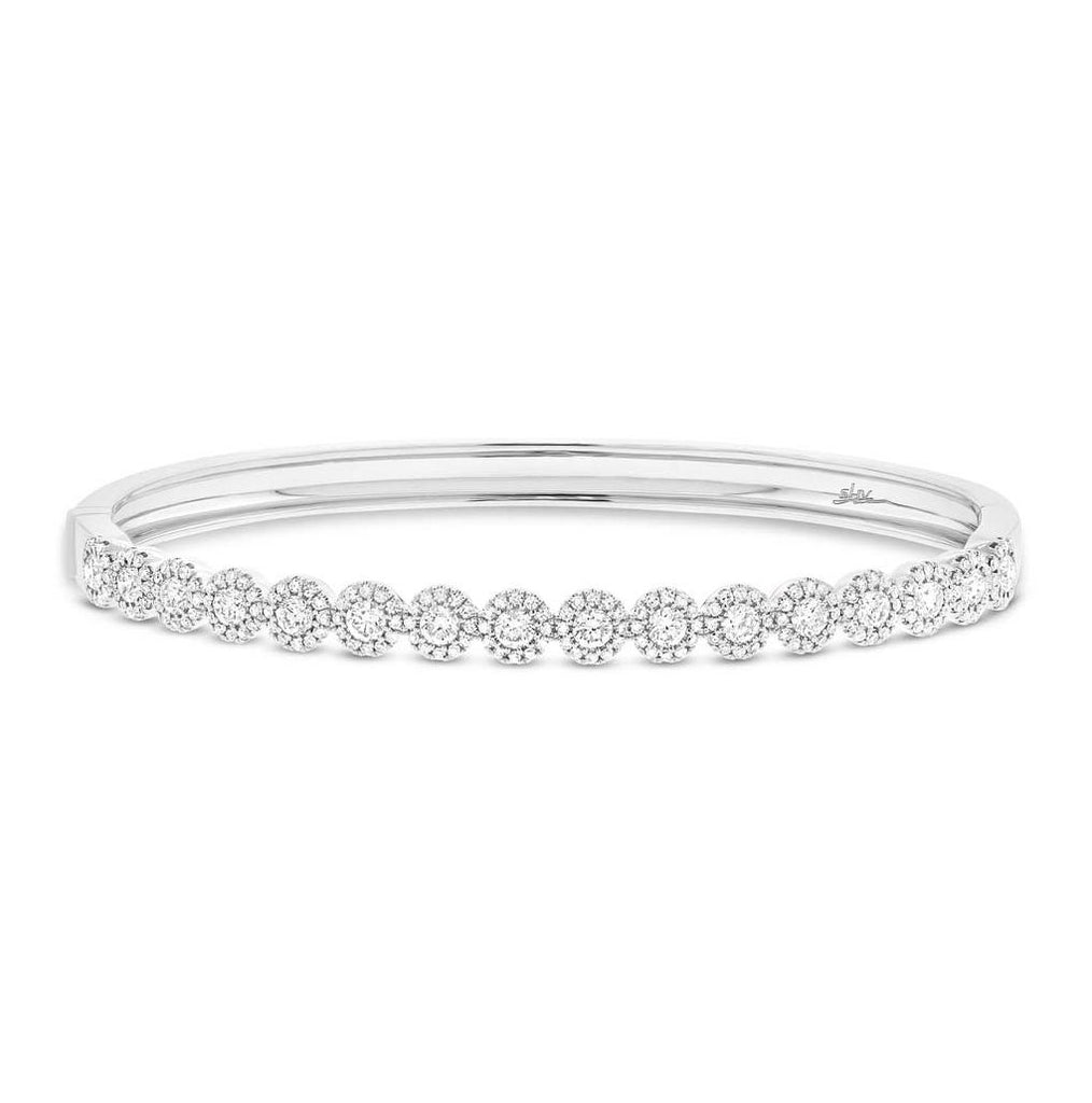 1.65 Ctw 14k White Gold Diamond Bangle Bracelet