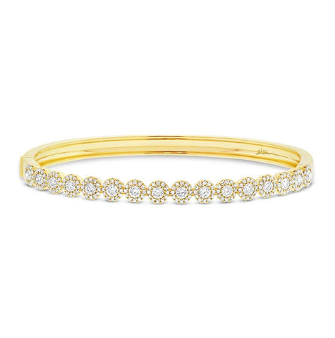 1.65 Ctw 14k Yellow Gold Diamond Bangle Bracelet