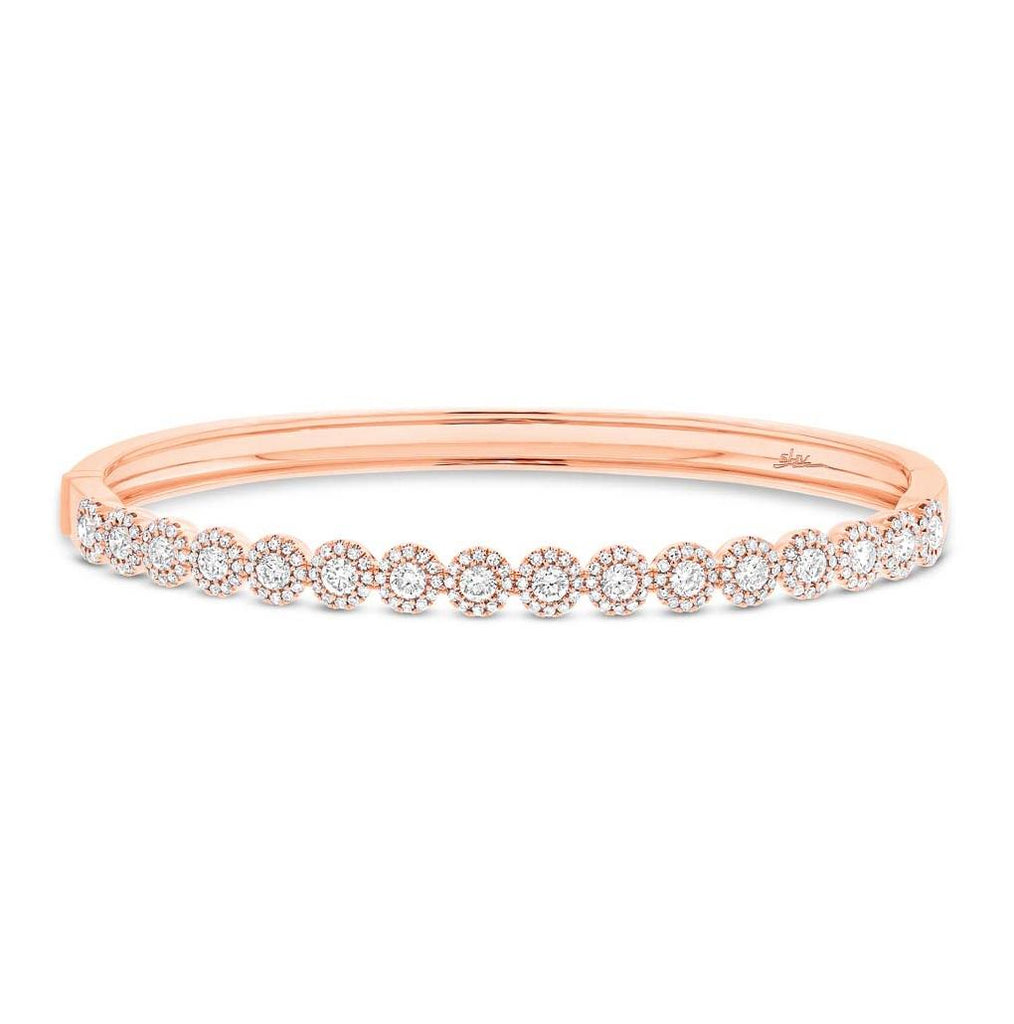 1.65 Ctw 14k Rose Gold Diamond Bangle Bracelet