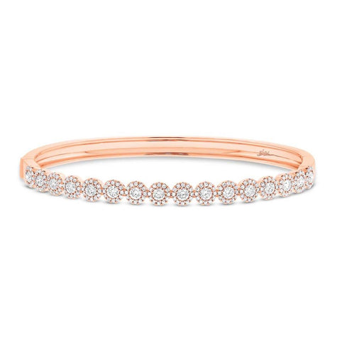 1.65 Ctw 14k Rose Gold Diamond Bangle Bracelet