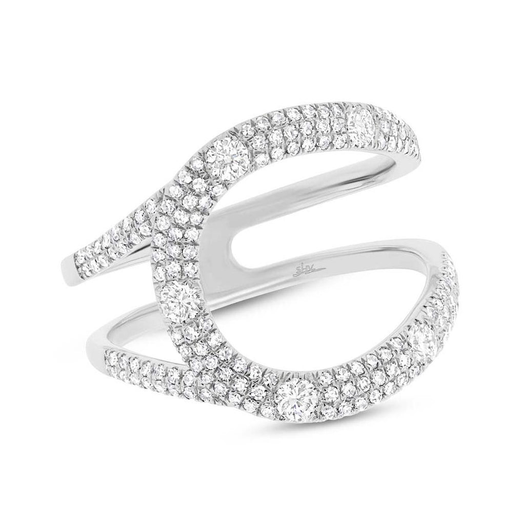 0.57 Ctw 14k White Gold Diamond Womens Ring