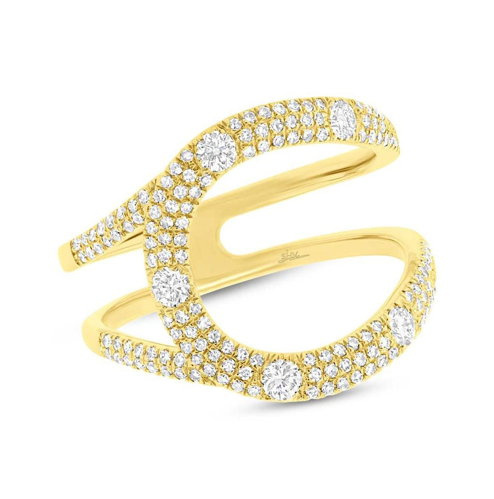 0.57 Ctw 14k Yellow Gold Diamond Womens Ring Size 6