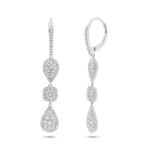 0.99 Ctw 14k White Gold Diamond Earring