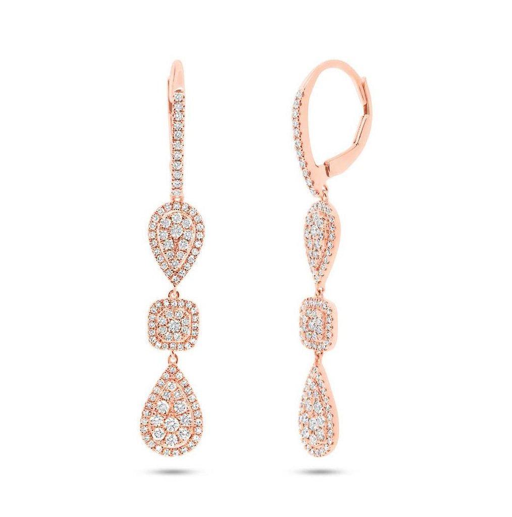 0.99 Ctw 14k Rose Gold Diamond Earring