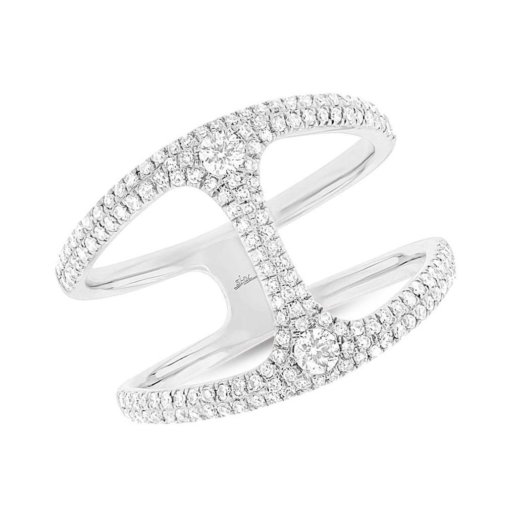 0.54 Ctw 14k White Gold Diamond Womens Ring