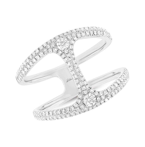 0.54 Ctw 14k White Gold Diamond Womens Ring