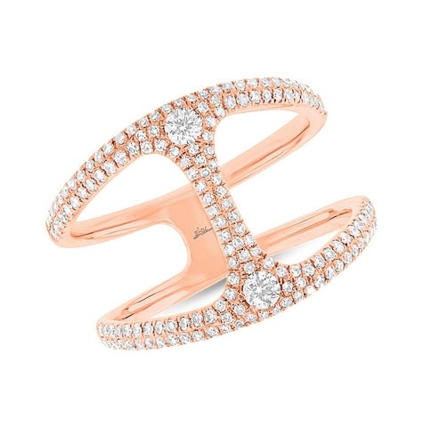 0.54 Ctw 14k Rose Gold Diamond Womens Ring