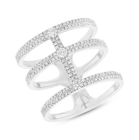 0.59 Ctw 14k White Gold Diamond Womens Ring