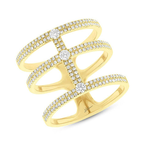 0.59 Ctw 14k Yellow Gold Diamond Womens Ring