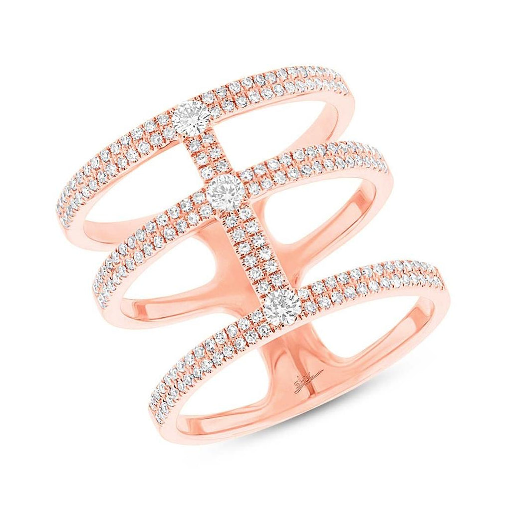 0.59 Ctw 14k Rose Gold Diamond Womens Ring