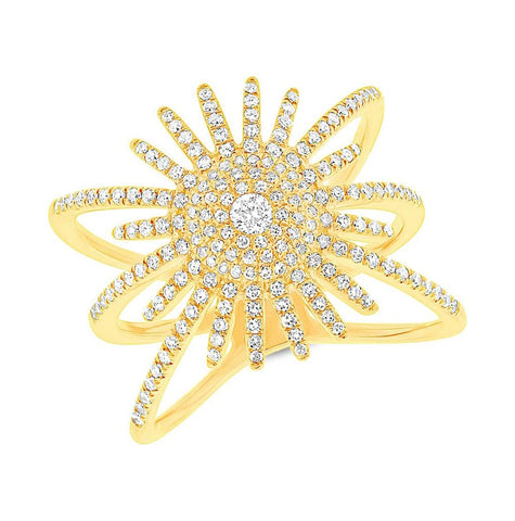 0.58 Ctw 14k Yellow Gold Diamond Womens Ring