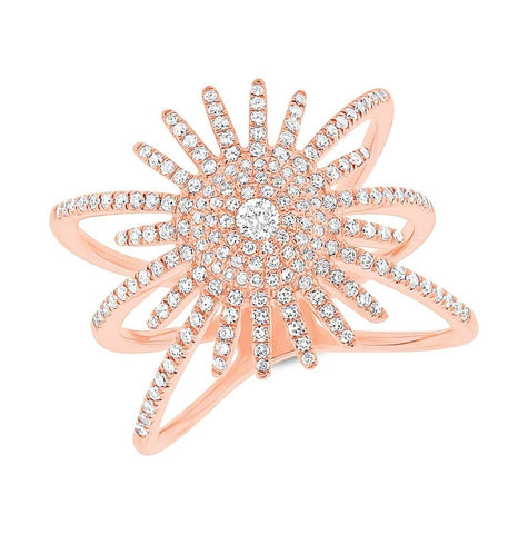 0.58 Ctw 14k Rose Gold Diamond Womens Ring