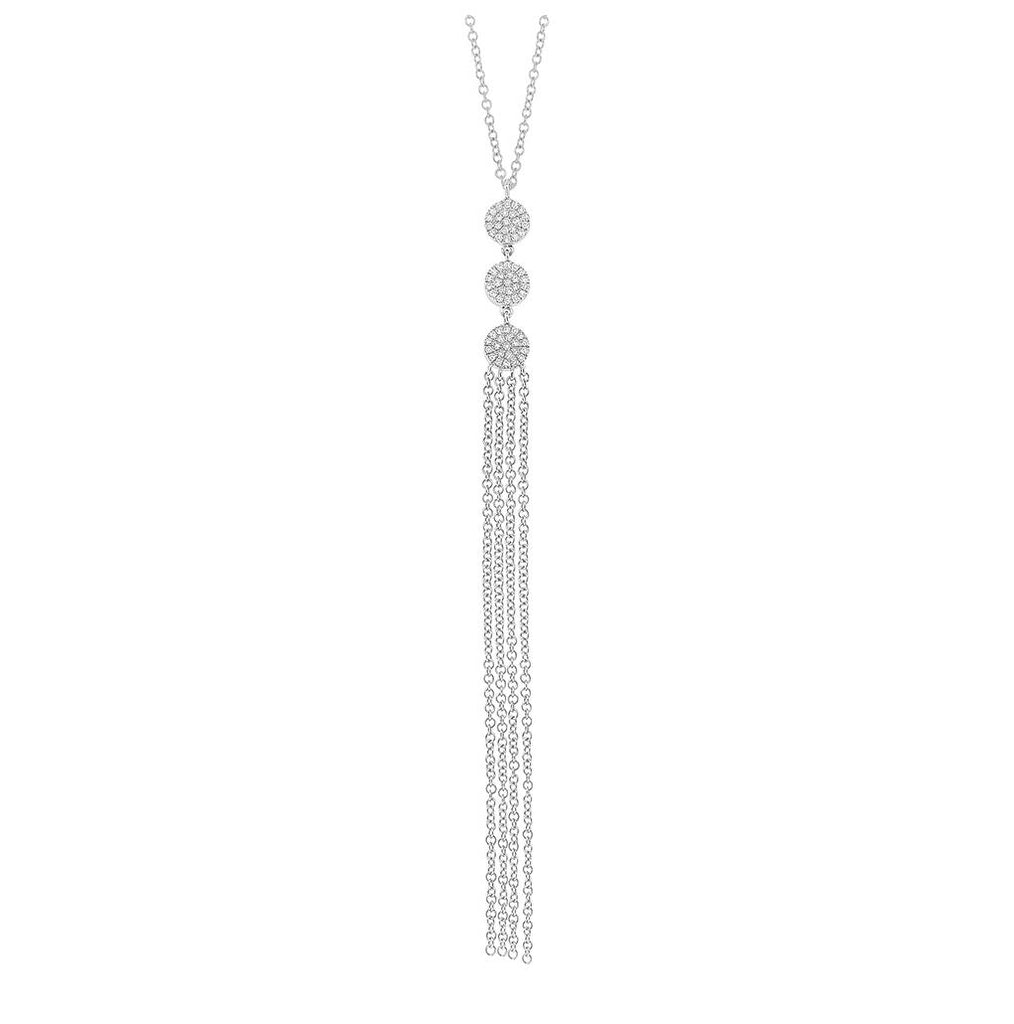 0.15 Ctw 14k White Gold Diamond Pave Fringe Necklace