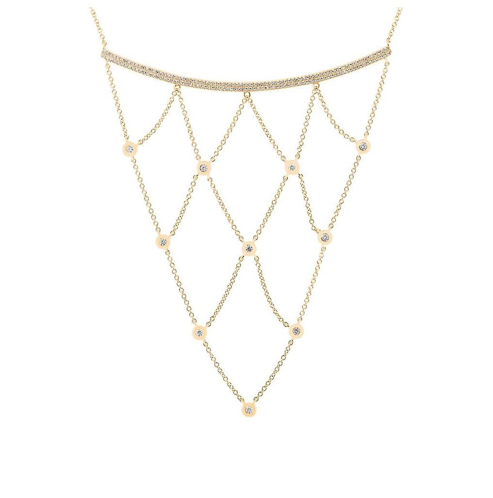 0.55 Ctw 14k Yellow Gold Diamond Necklace