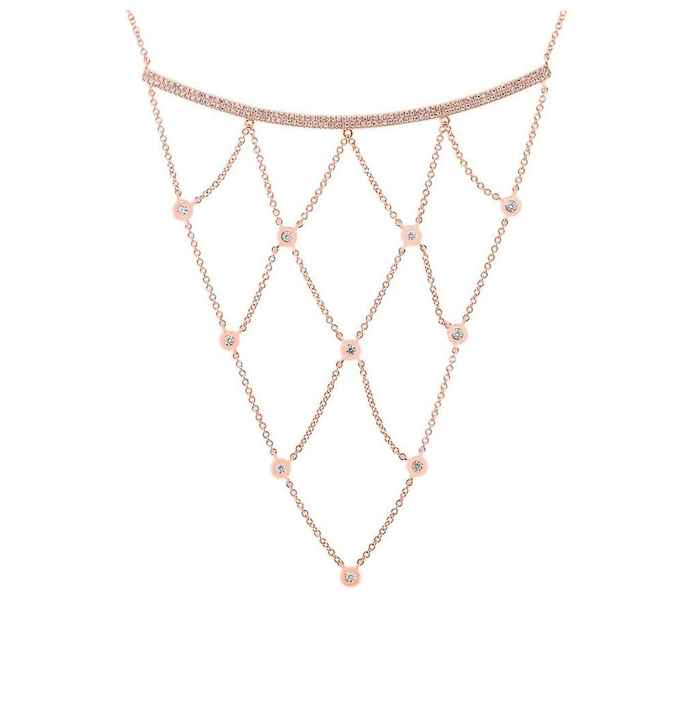 0.55 Ctw 14k Rose Gold Diamond Necklace