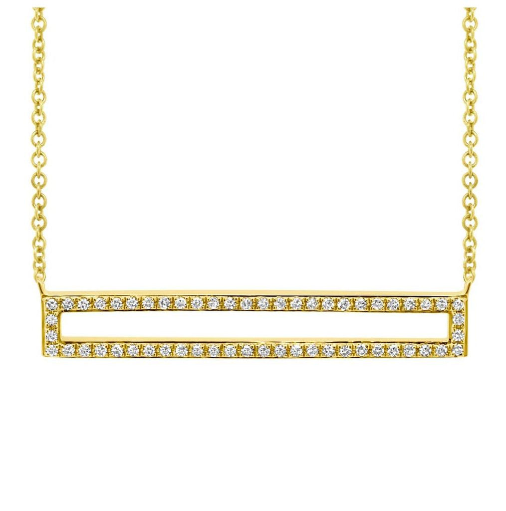 0.18 Ctw 14k Yellow Gold Diamond Bar Necklace