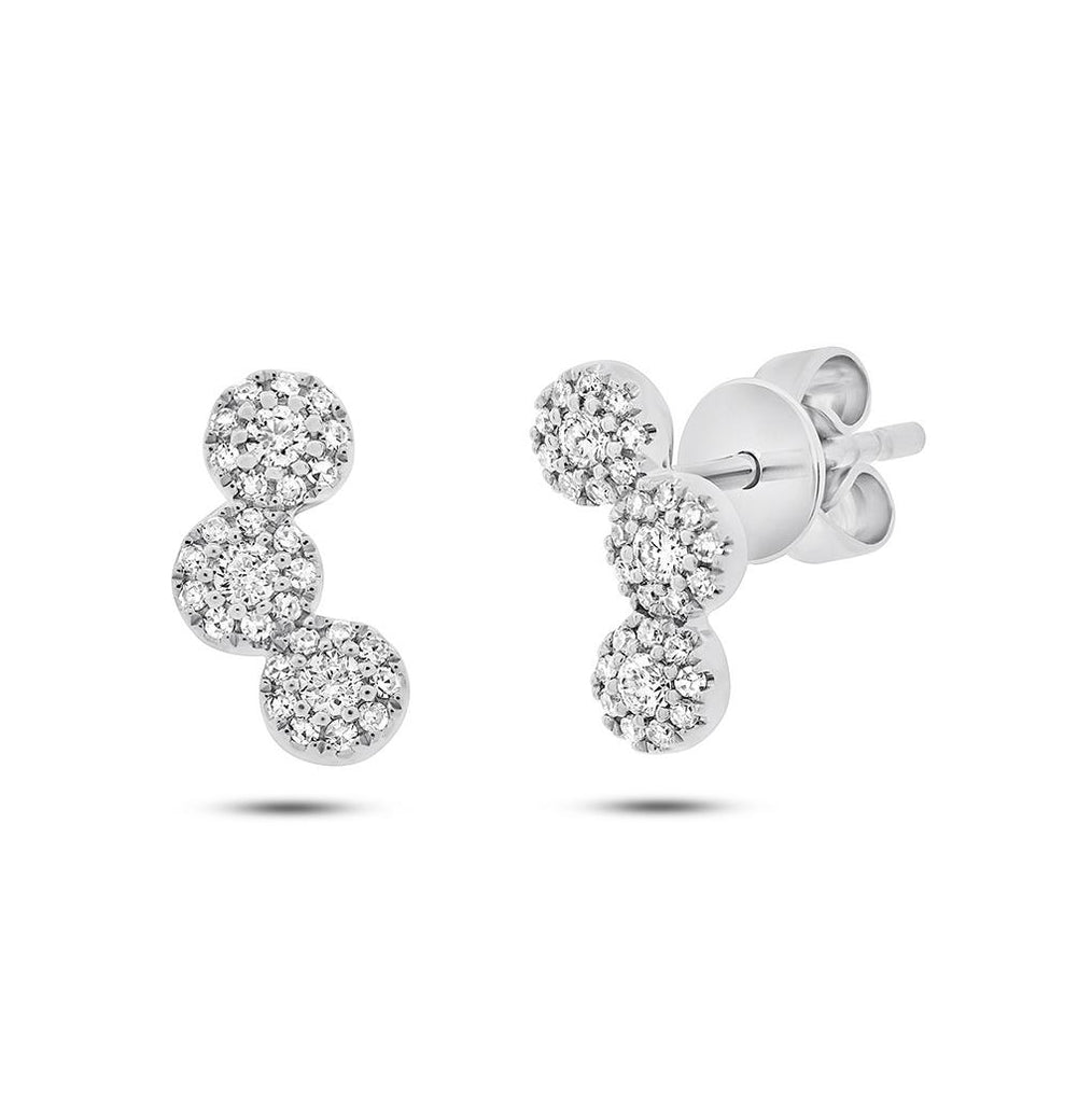 0.24 Ctw 14k White Gold Diamond Womens Stud Earring