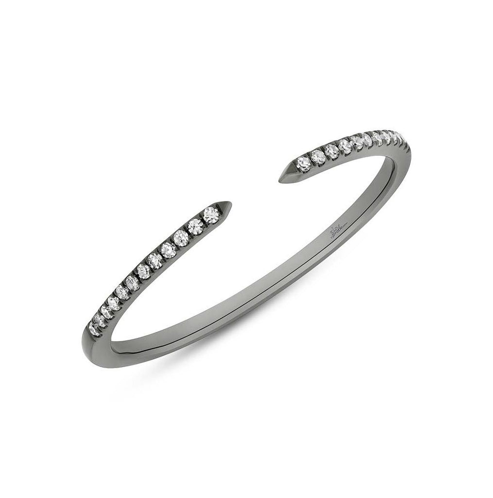 0.07 Ctw 14k Black Rhodium Gold Diamond Womens Ring Size 9