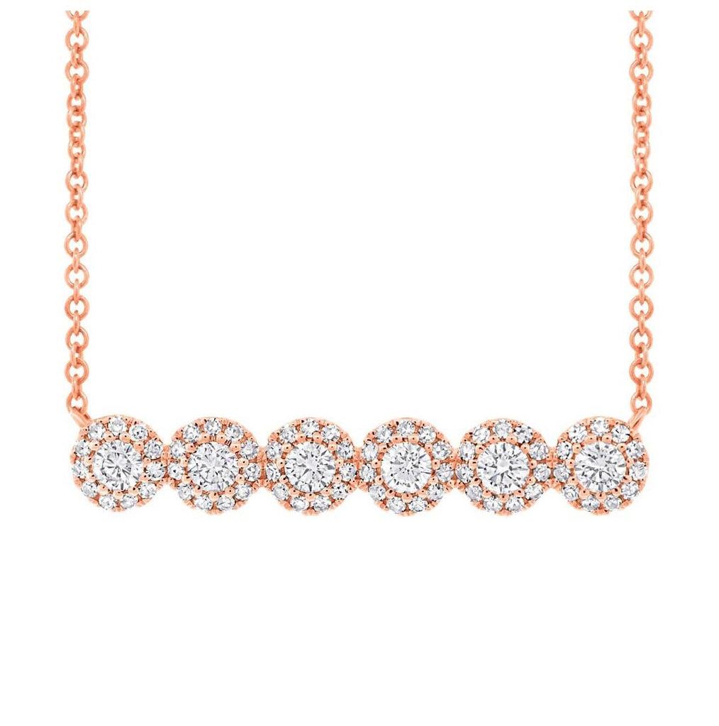 0.50 Ctw 14k Rose Gold Diamond Necklace