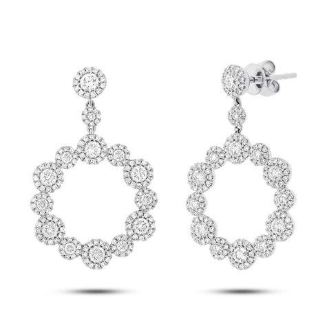 2.07 Ctw 14k White Gold Diamond Earring