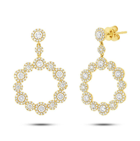 2.07 Ctw 14k Yellow Gold Diamond Earring