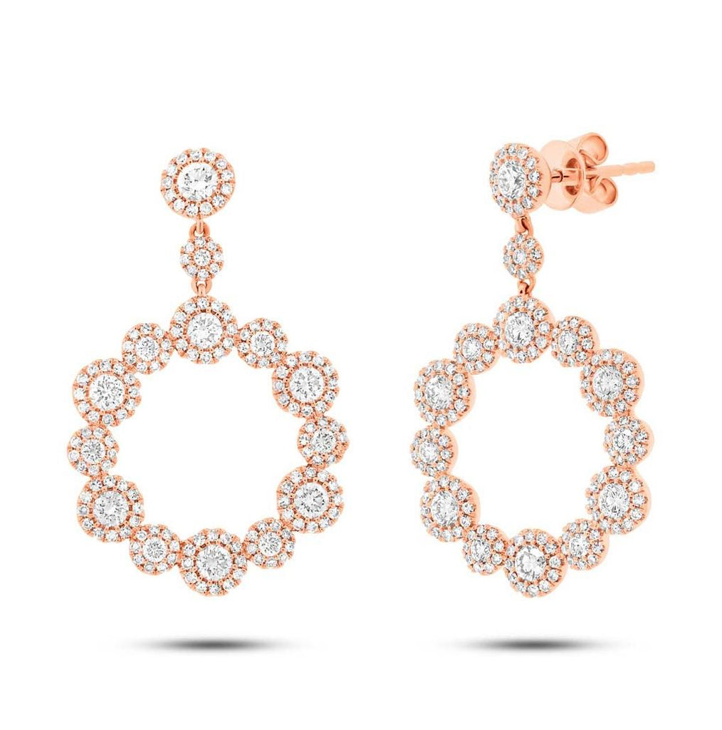 2.07 Ctw 14k Rose Gold Diamond Earring