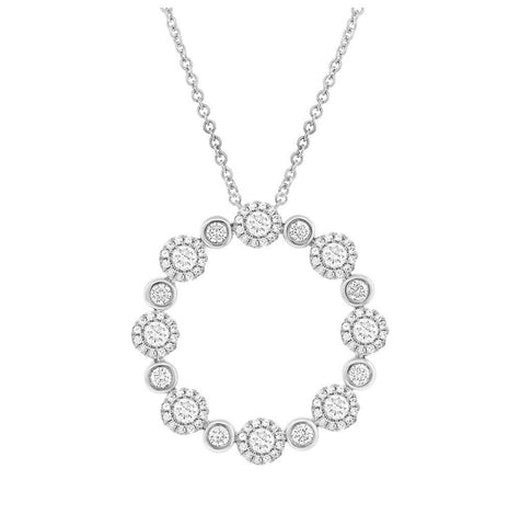 1.07 Ctw 14k White Gold Diamond Necklace