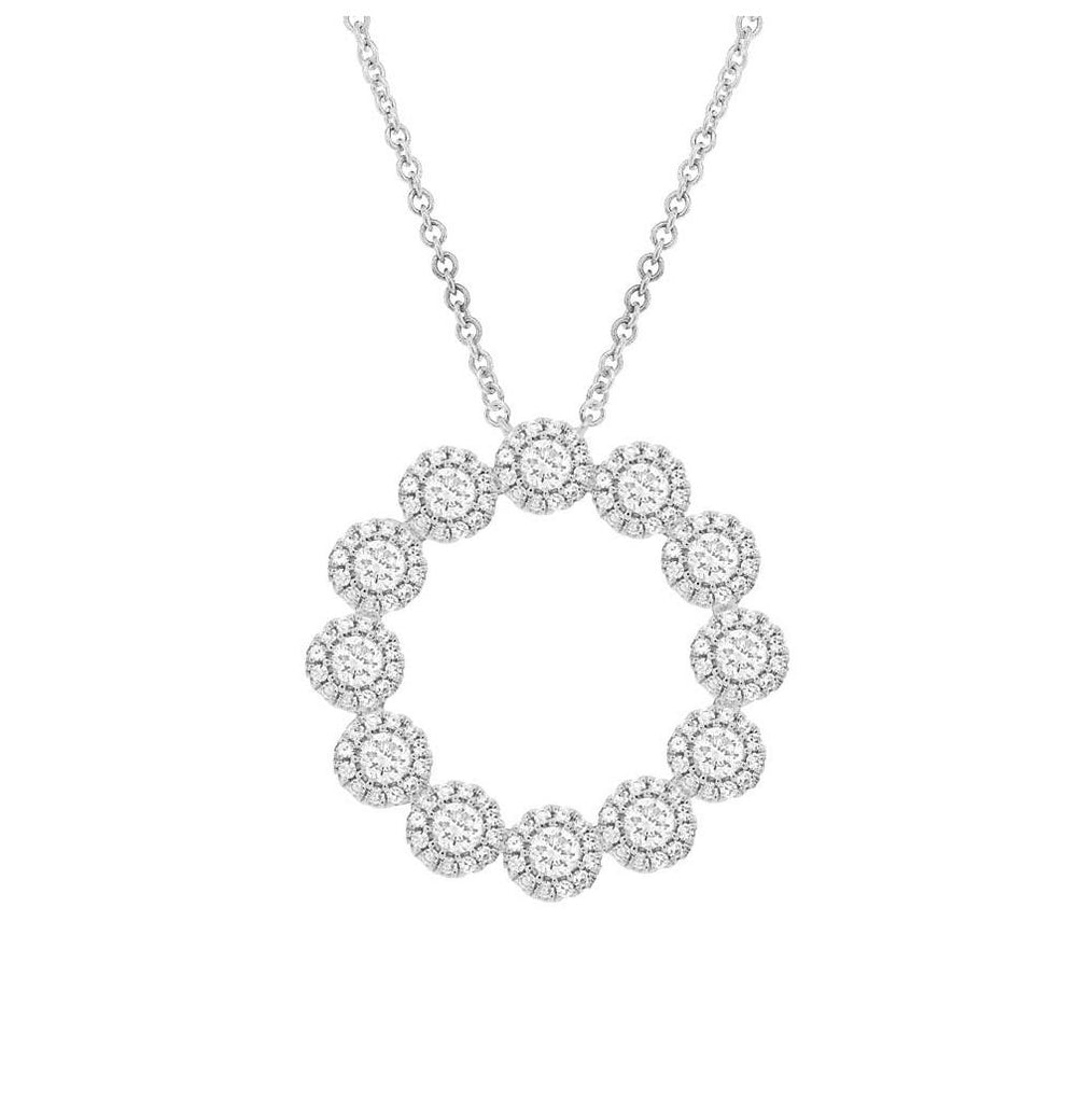 1.18 Ctw 14k White Gold Diamond Necklace