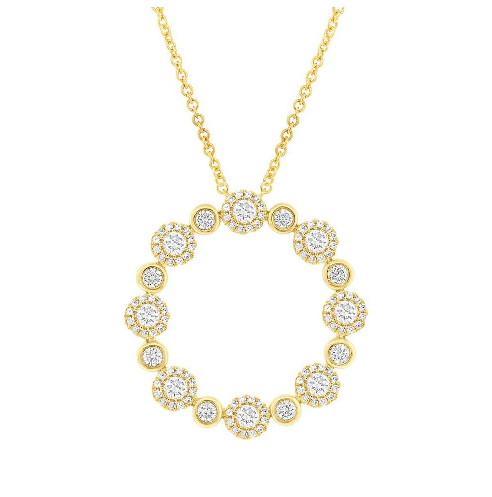 1.07 Ctw 14k Yellow Gold Diamond Necklace