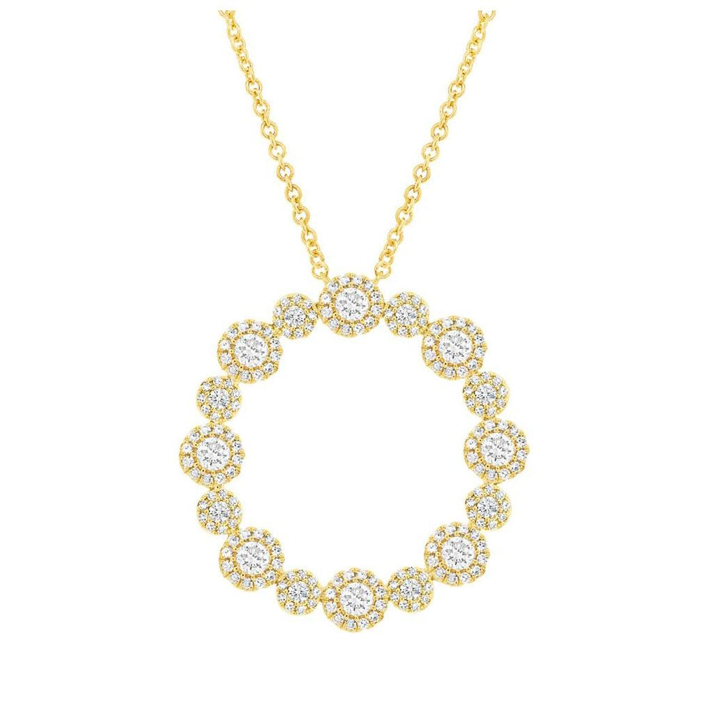 1.14 Ctw 14k Yellow Gold Diamond Necklace