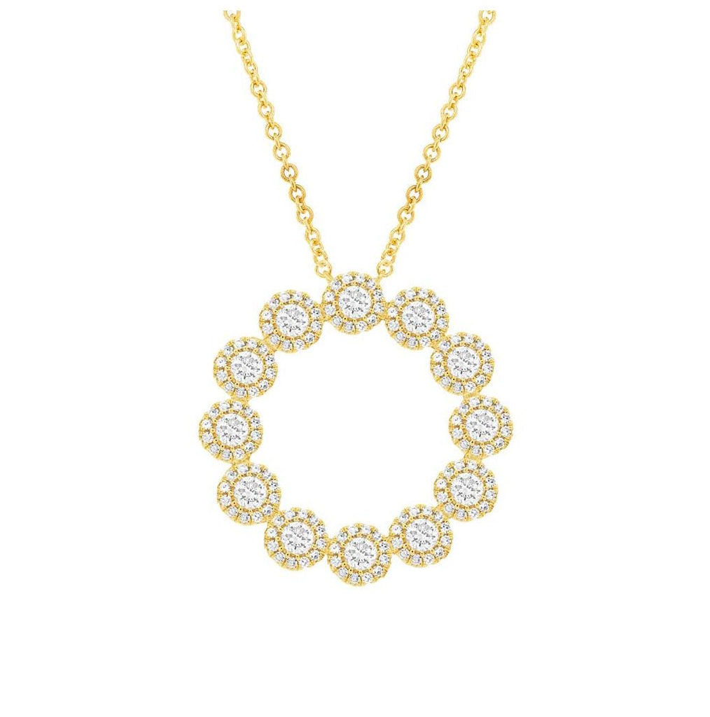 1.18 Ctw 14k Yellow Gold Diamond Necklace