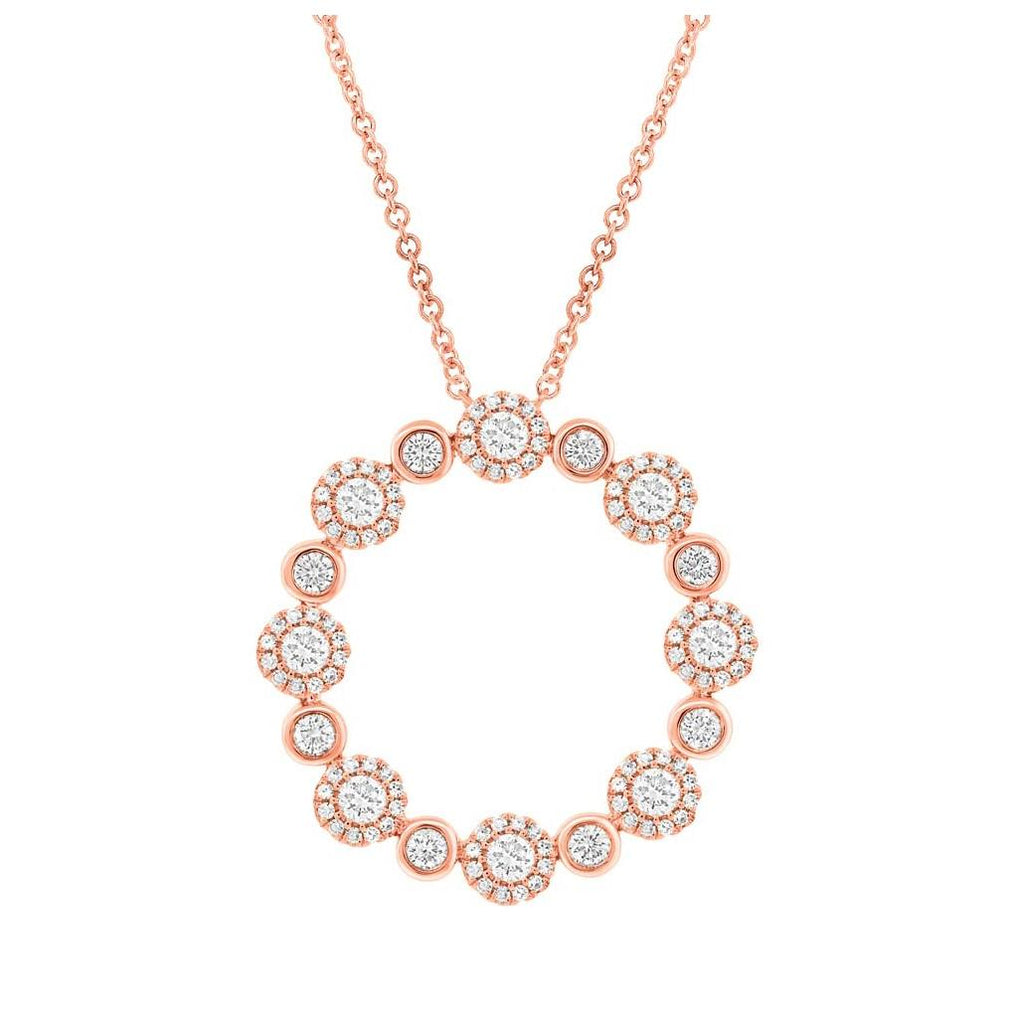 1.07 Ctw 14k Rose Gold Diamond Necklace