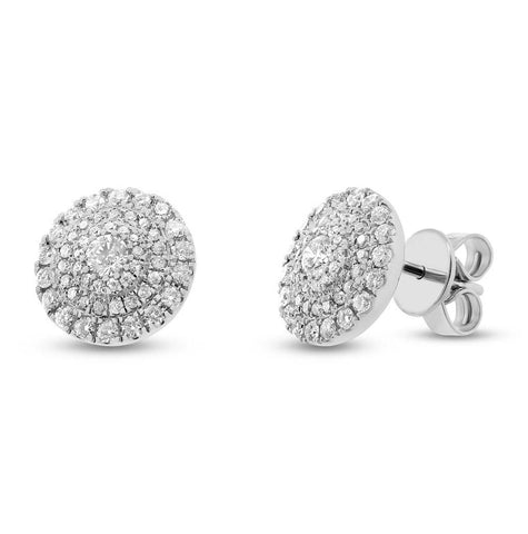 0.93 Ctw 14k White Gold Diamond Earring