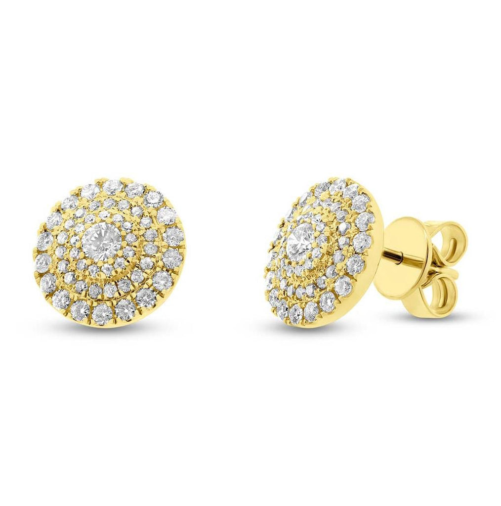 0.93 Ctw 14k Yellow Gold Diamond Earring