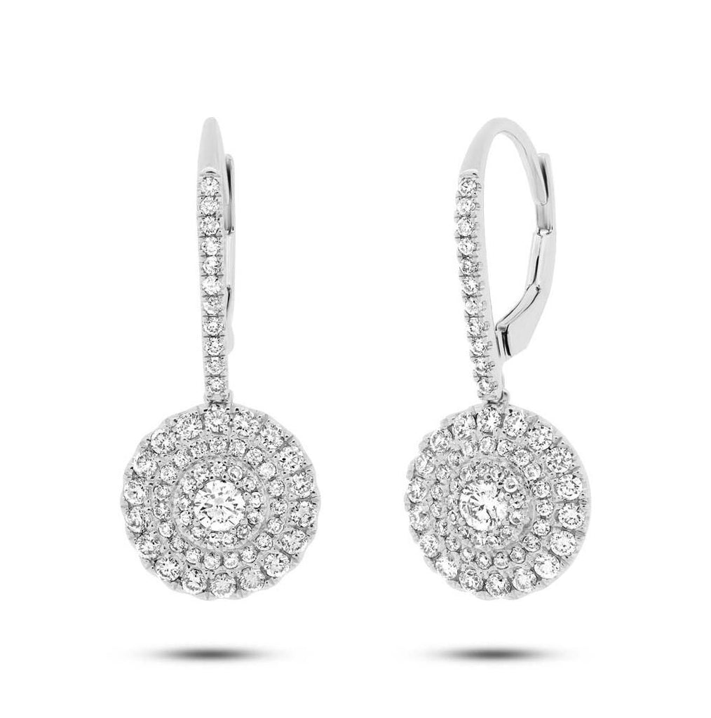 1.04 Ctw 14k White Gold Diamond Earring