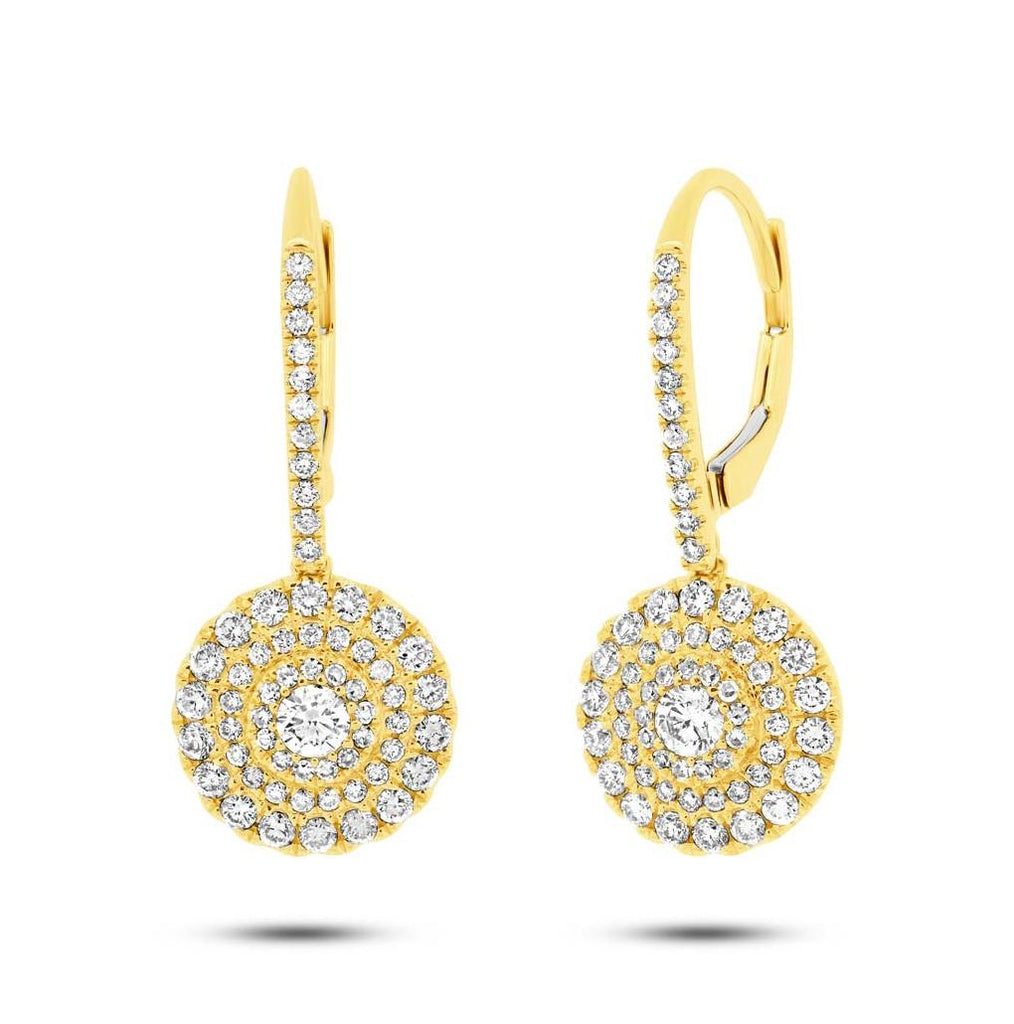 1.04 Ctw 14k Yellow Gold Diamond Earring