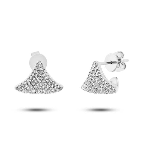 0.49 Ctw 14k White Gold Diamond Pave Earring