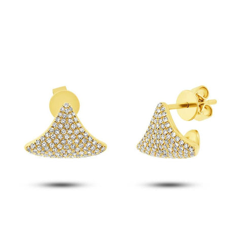 0.49 Ctw 14k Yellow Gold Diamond Pave Earring