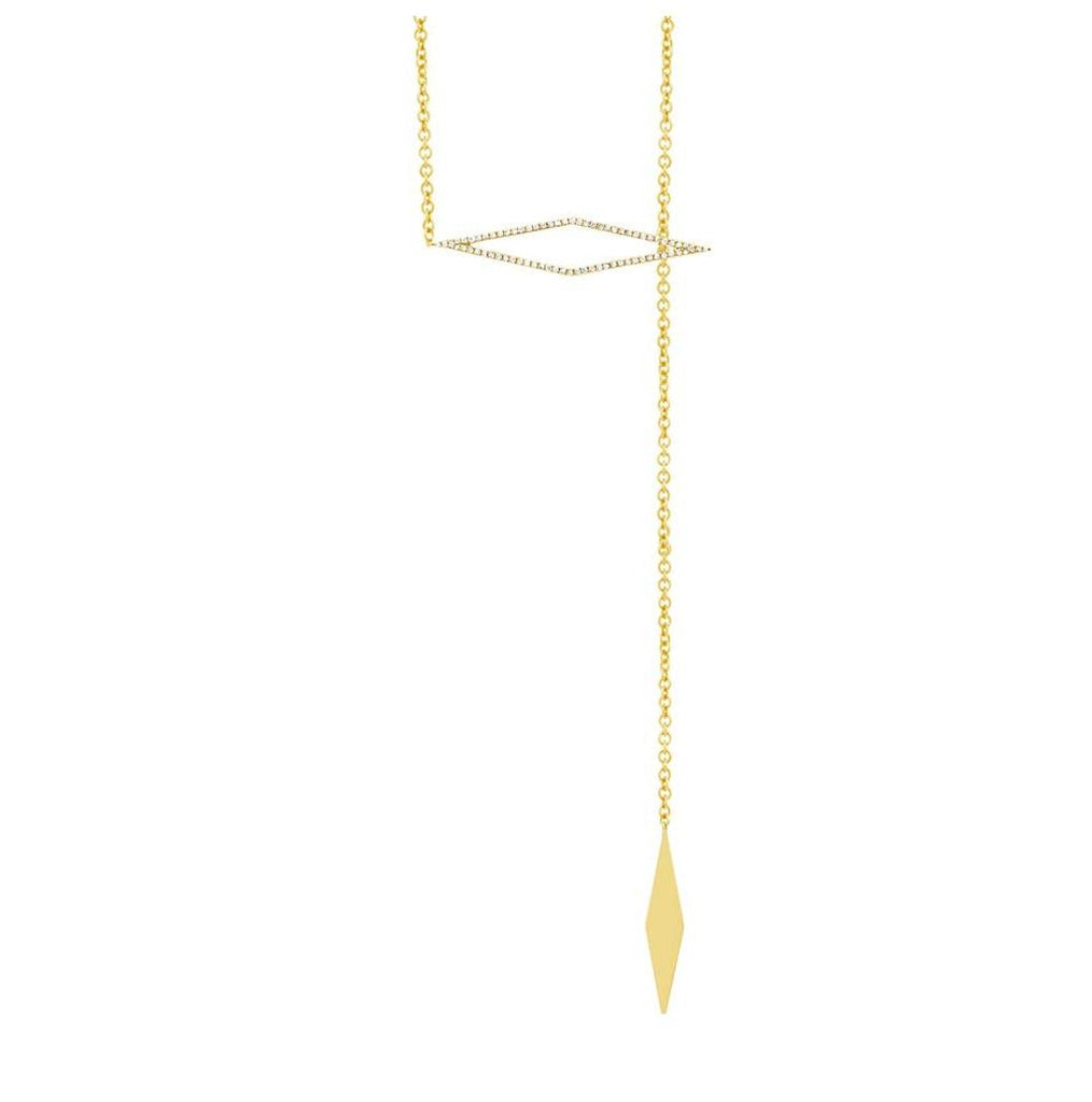 0.23 Ctw 14k Yellow Gold Diamond Lariat Necklace